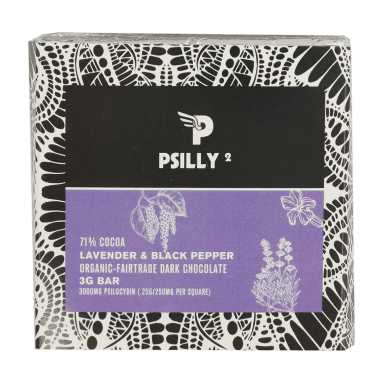 Psilly - Dark Chocolate Bar - Lavender & Black Pepper